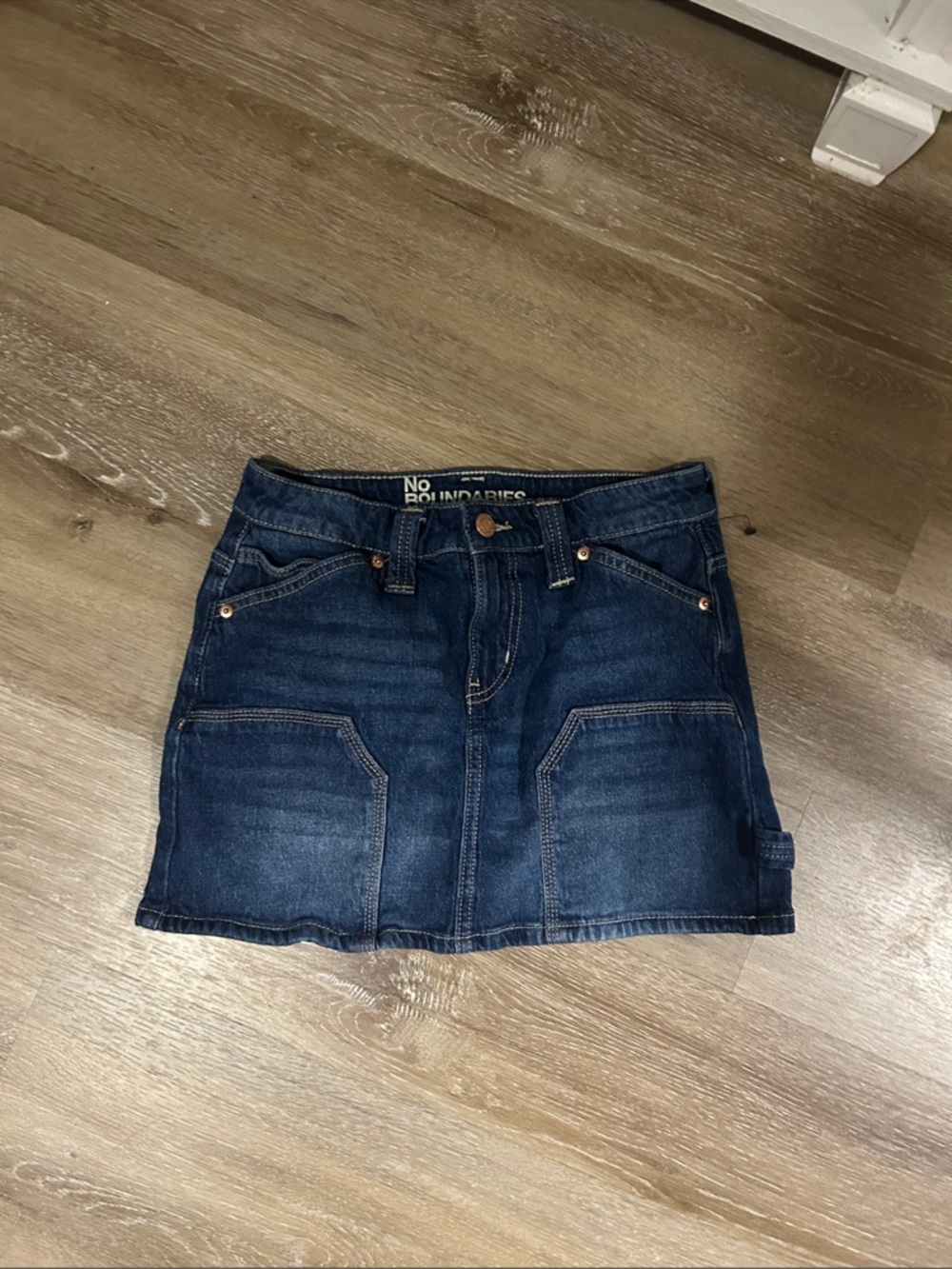 No Boundaries Indigo Denim Mini Skirt